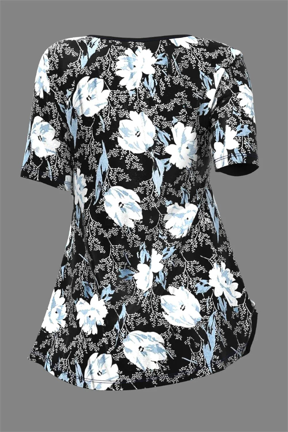 Women's Oversized Cross Pleated Floral Shirt