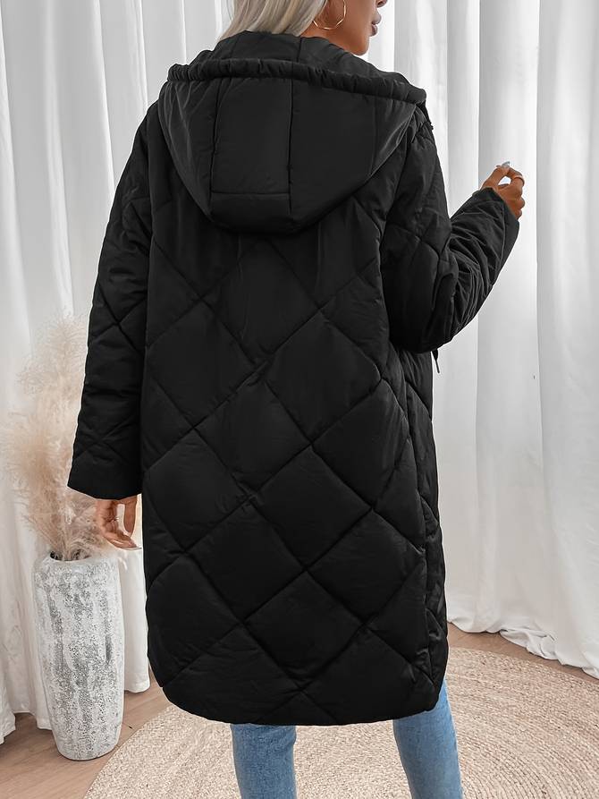 Winter coat with chequered pattern