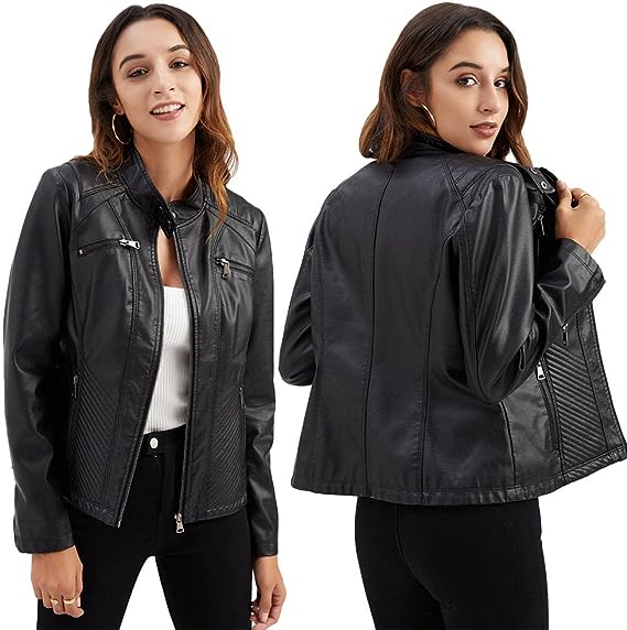 Spring leather biker jacket