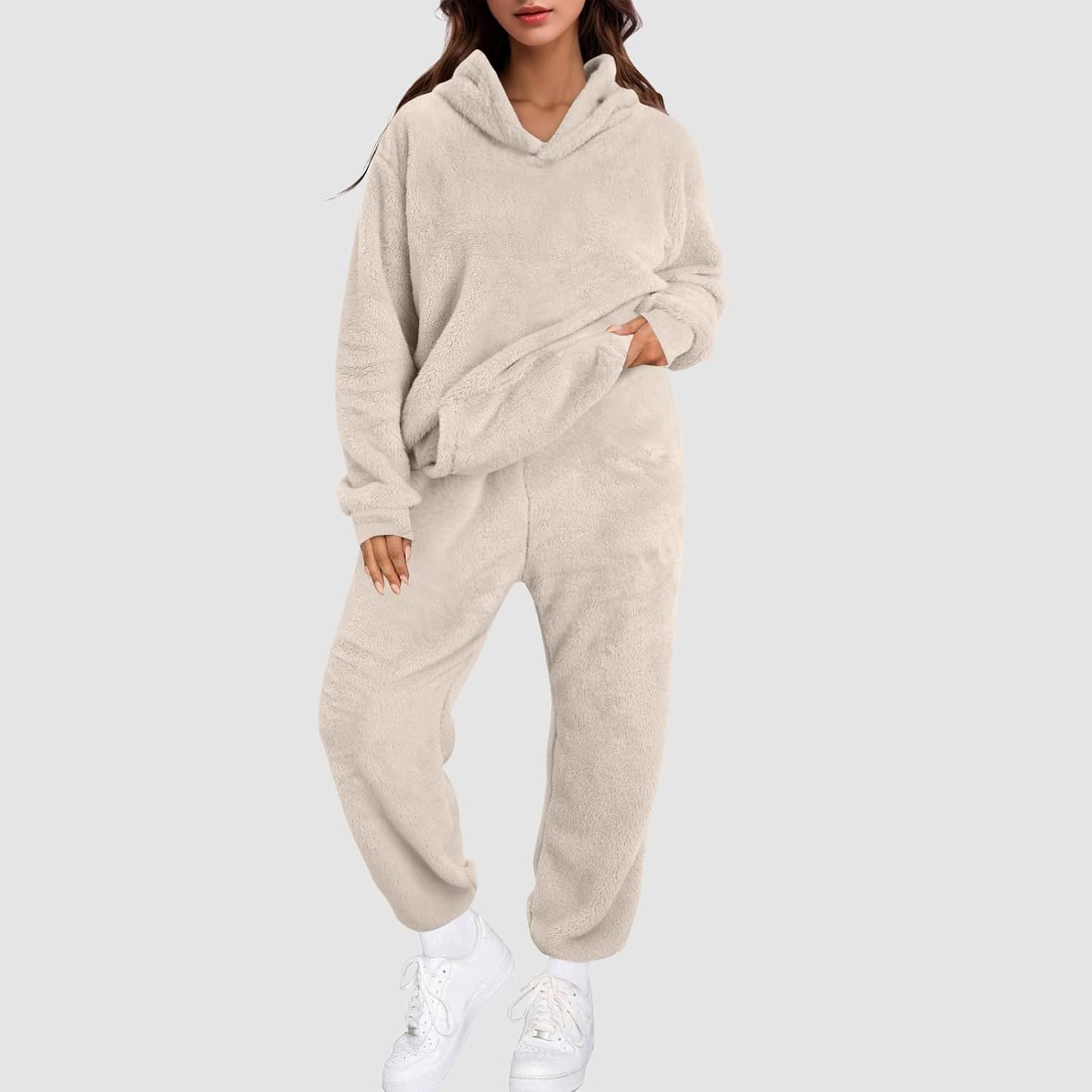 Women's Warm Winter Hoodie and Trousers Set - Cosy Fabric - Perfect for Cold Weather Comfort