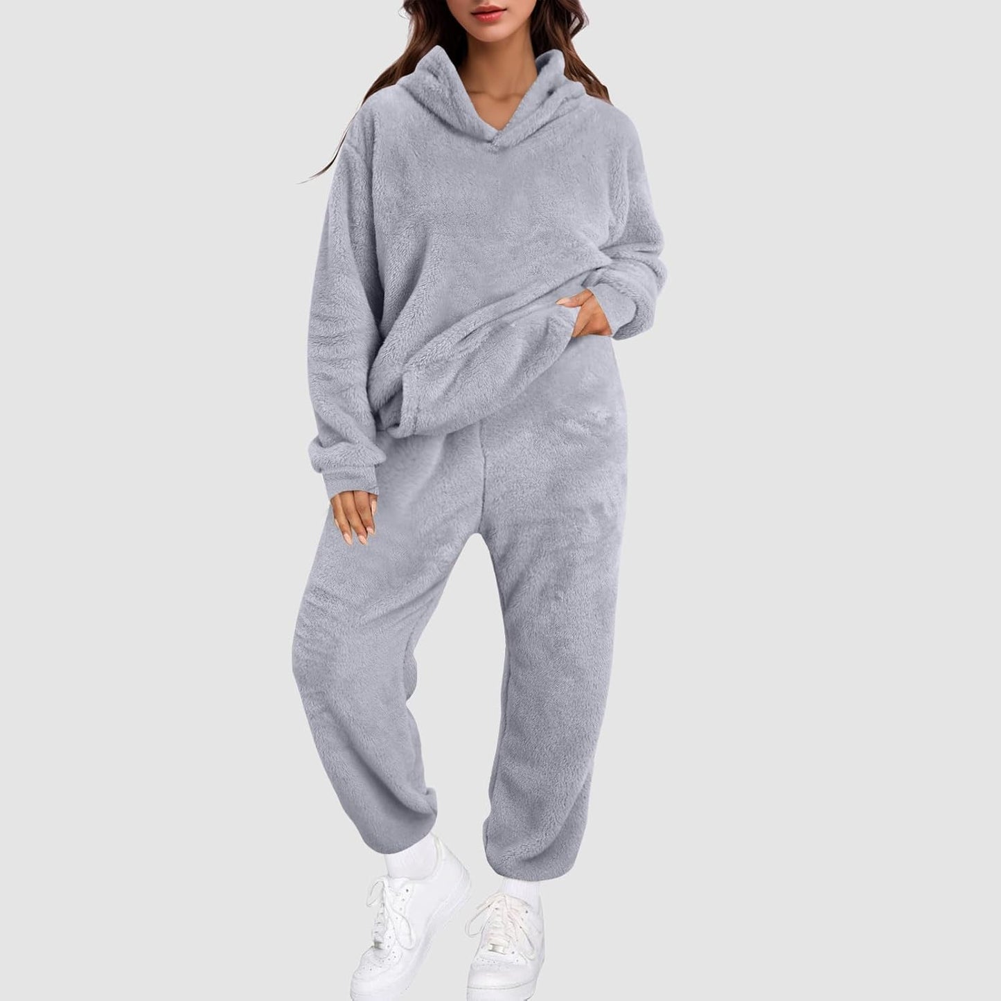 Women's Warm Winter Hoodie and Trousers Set - Cosy Fabric - Perfect for Cold Weather Comfort