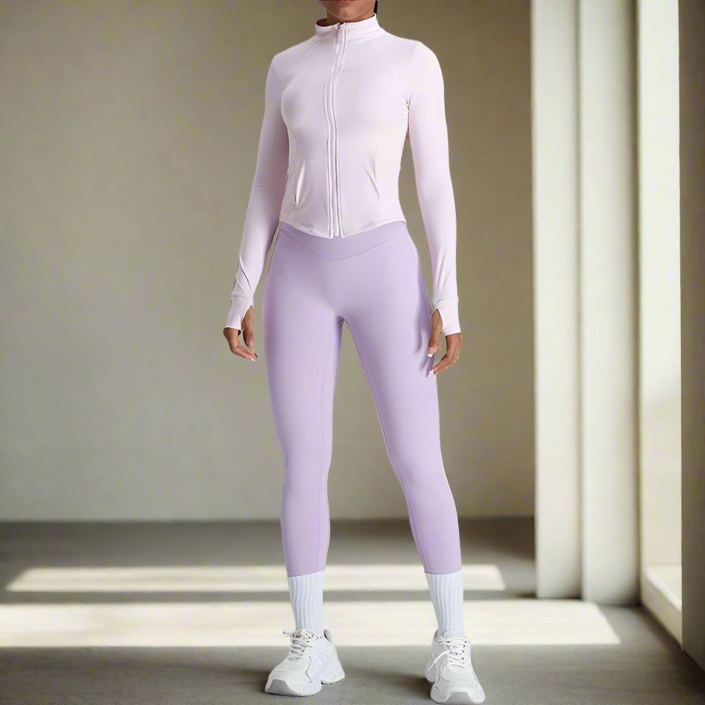 Tight fitting long sleeve yoga shirt