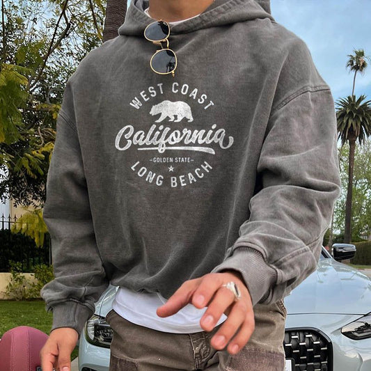 Men - Hoodie - Vintage Grey - Cozy Casual Style for Ultimate Everyday Comfort