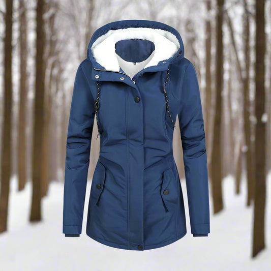 Women - Hooded Jacket - Fleece Lining - Stylish and Cozy Outerwear for Every Season