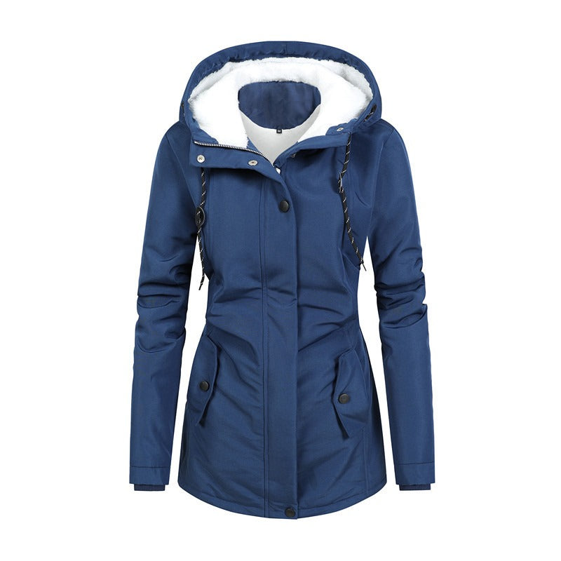 Women - Hooded Jacket - Fleece Lining - Stylish and Cozy Outerwear for Every Season