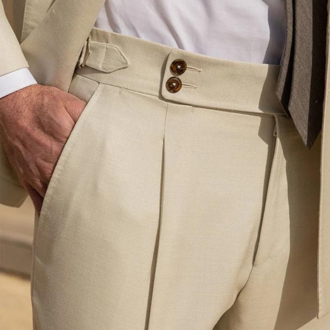 Beige Linen Trousers