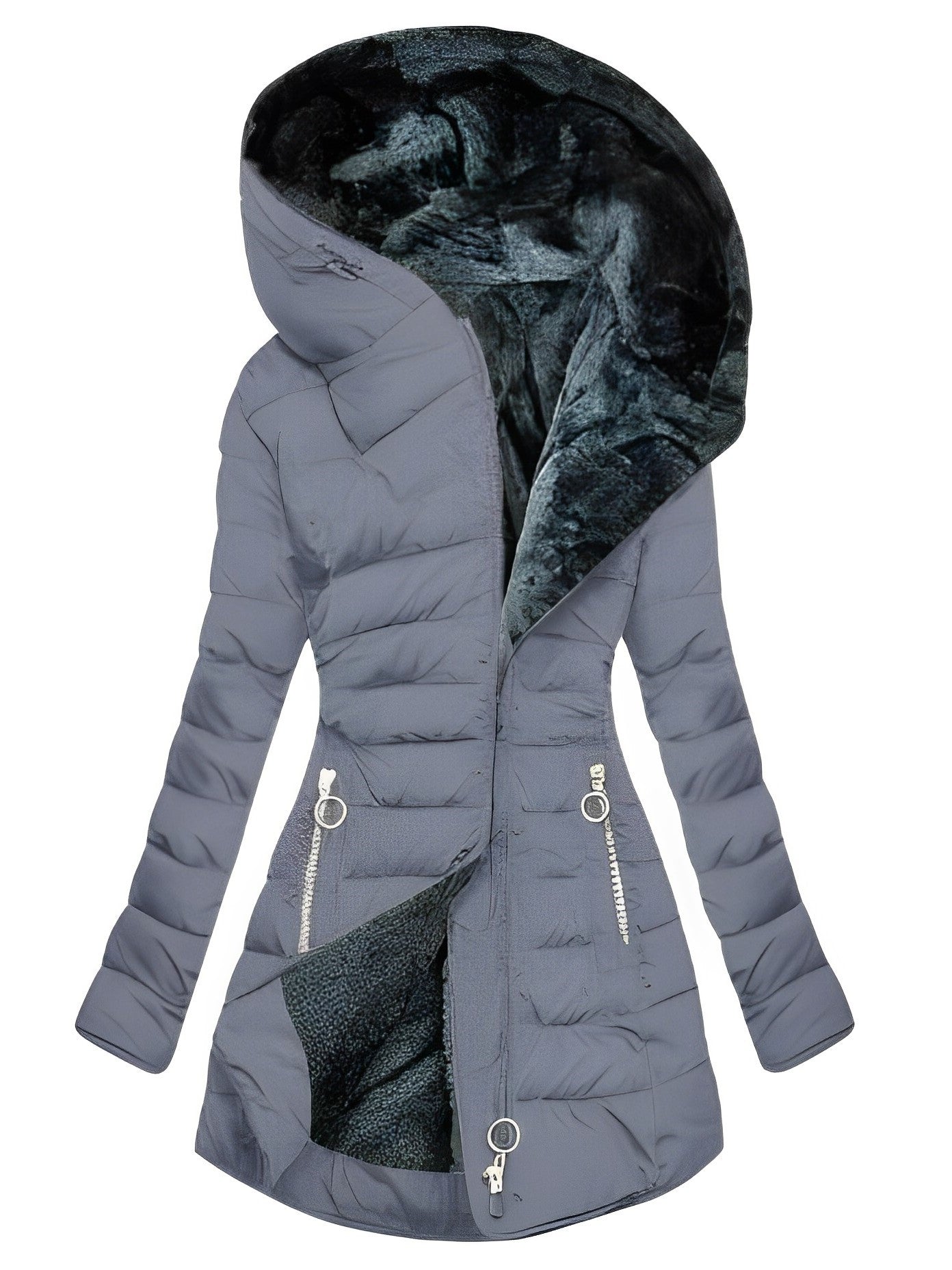 Women - Plush Jacket - Cozy Fleece Material - Warm Zip-Up Outerwear for Stylish Winter Fashion