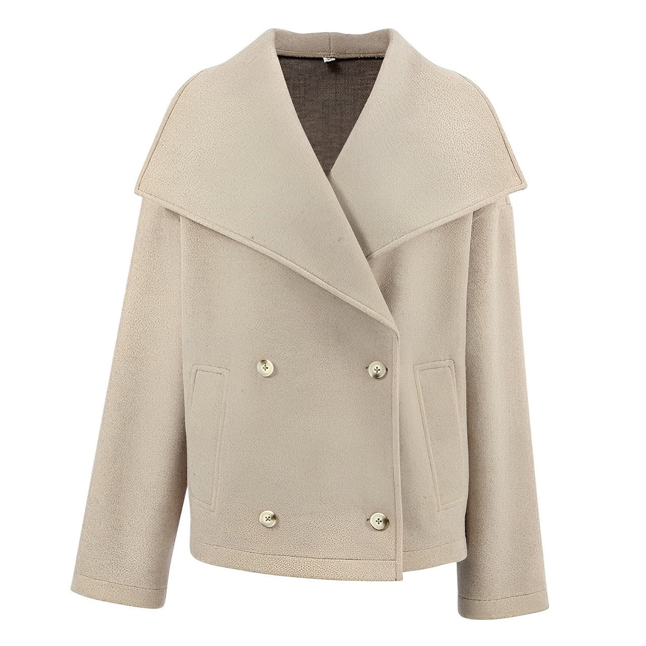 Women - Woollen jacket - Simple Wide Style with Buttons - Cozy and Stylish Essential