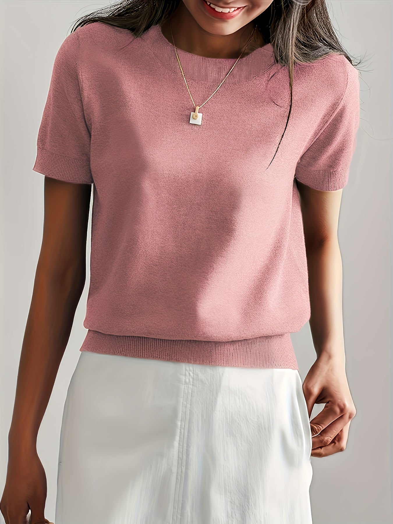 Relaxed Short-Sleeved Summer Sweater