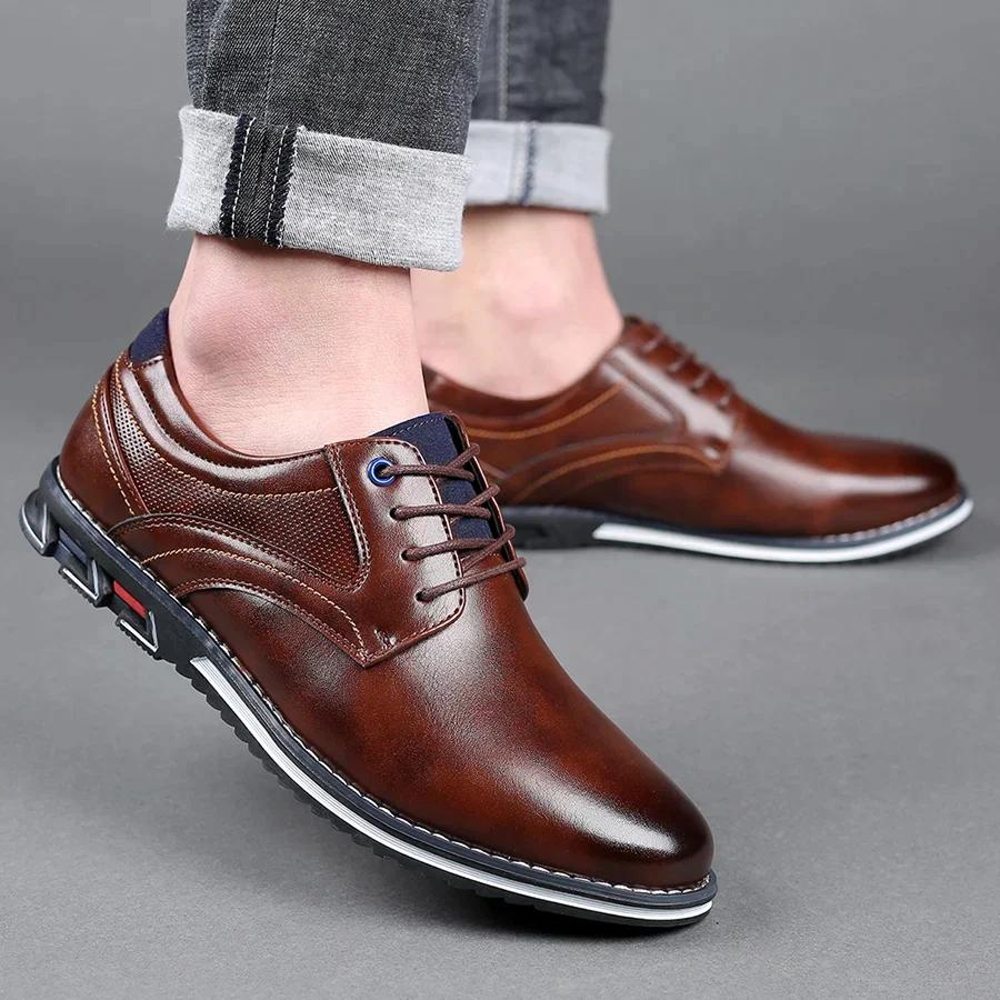 Elegant men's business shoes with laces and non-slip sole