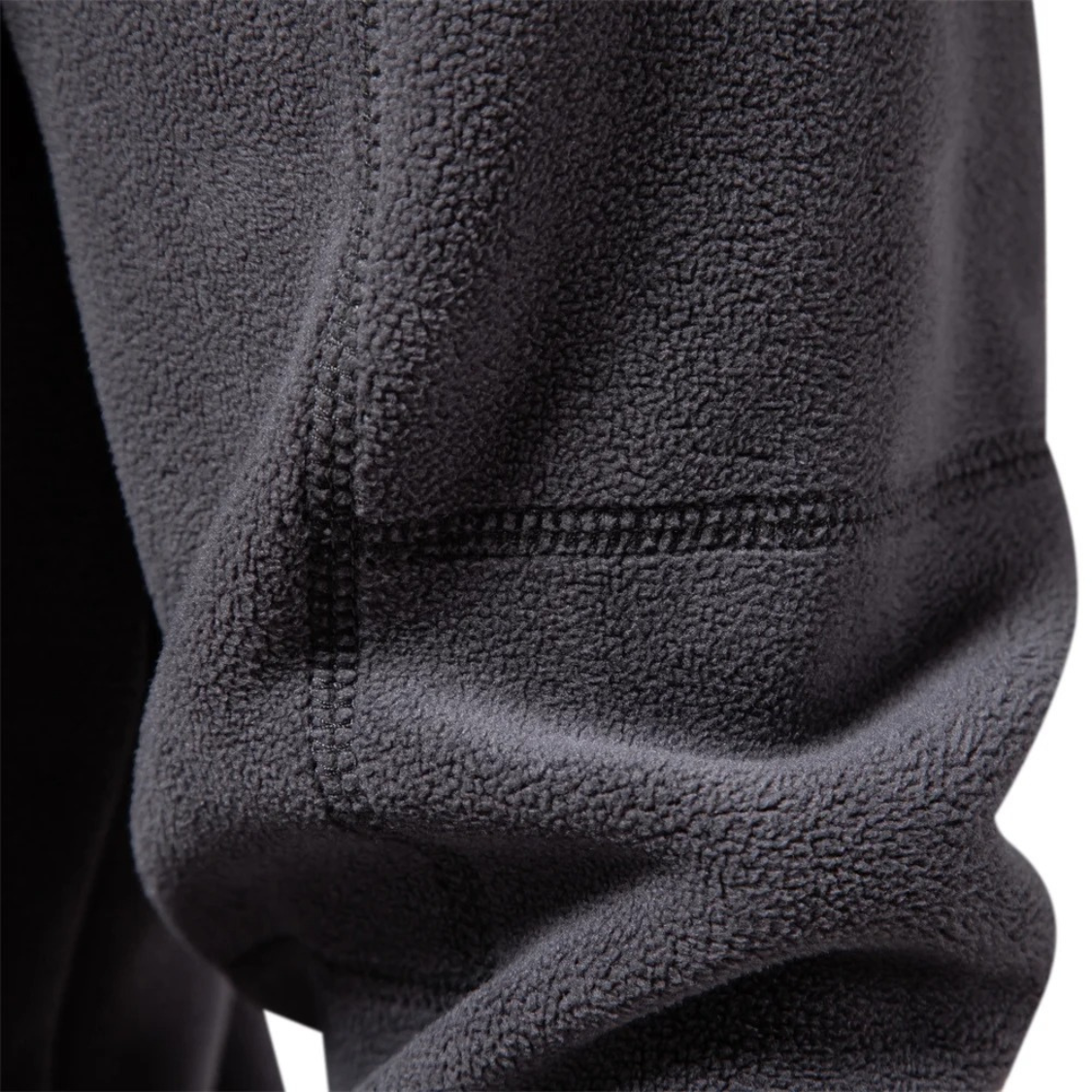 Fleece pullover with zip and stand-up collar