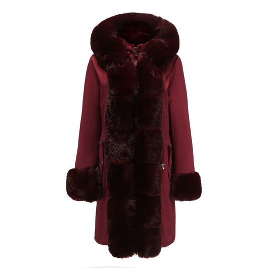 Women - Winter Parka - Detachable Fur Hood - Stylish Warm Outerwear for Cold Weather