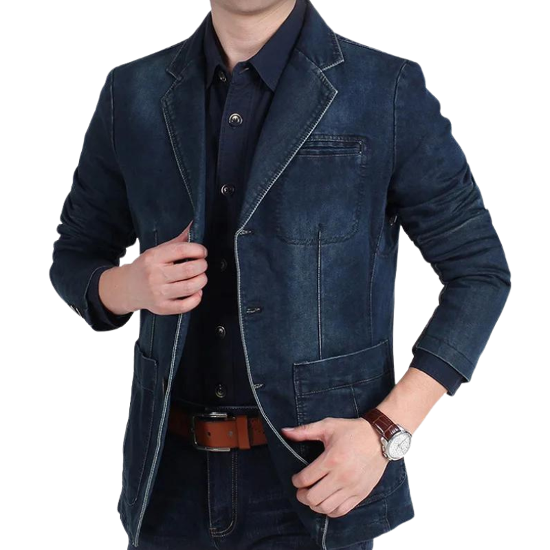 Men's denim blazer jacket