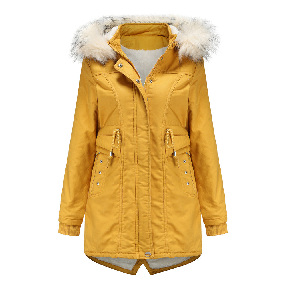 Women - Winter Jacket - Detachable Fur Hood - Cozy & Stylish Cold Weather Outerwear