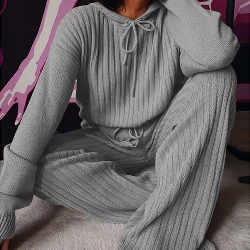 Women's Winter Chic Knitted Pyjama Set - Cosy Stylish Sleepwear for Comfort & Warmth