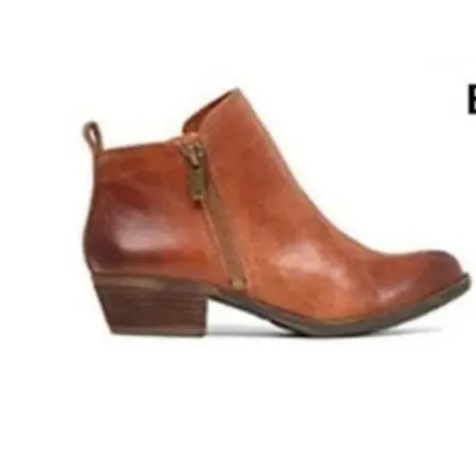 Ankle Boots with Low Heel and Vintage Finish