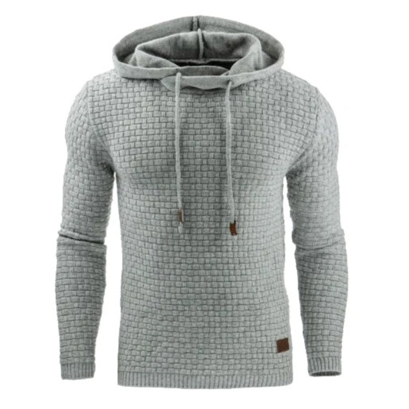 Men's structured knitted jumper with drawstring