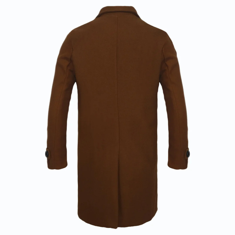 Warm coat with double-button fastening