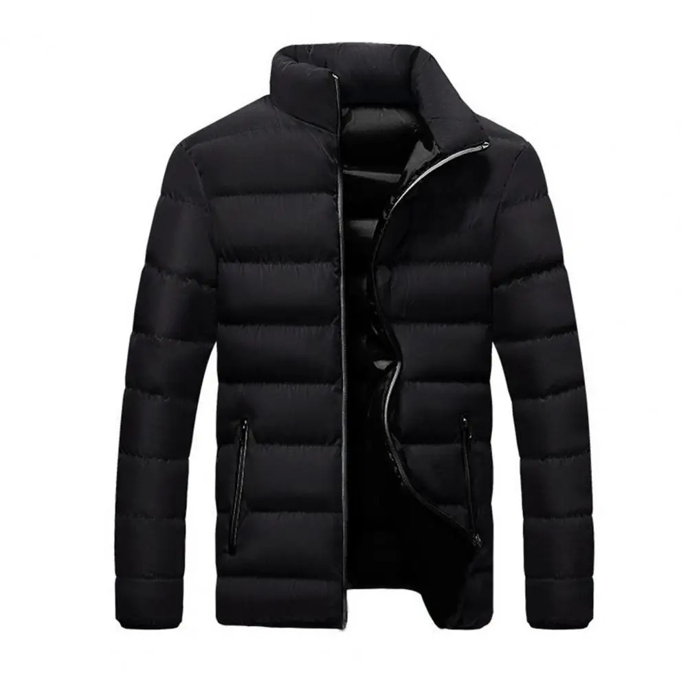 Men's puffer jacket with insulation and side pockets