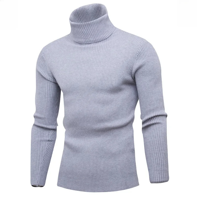 Fashionable turtleneck jumper with rib knit design