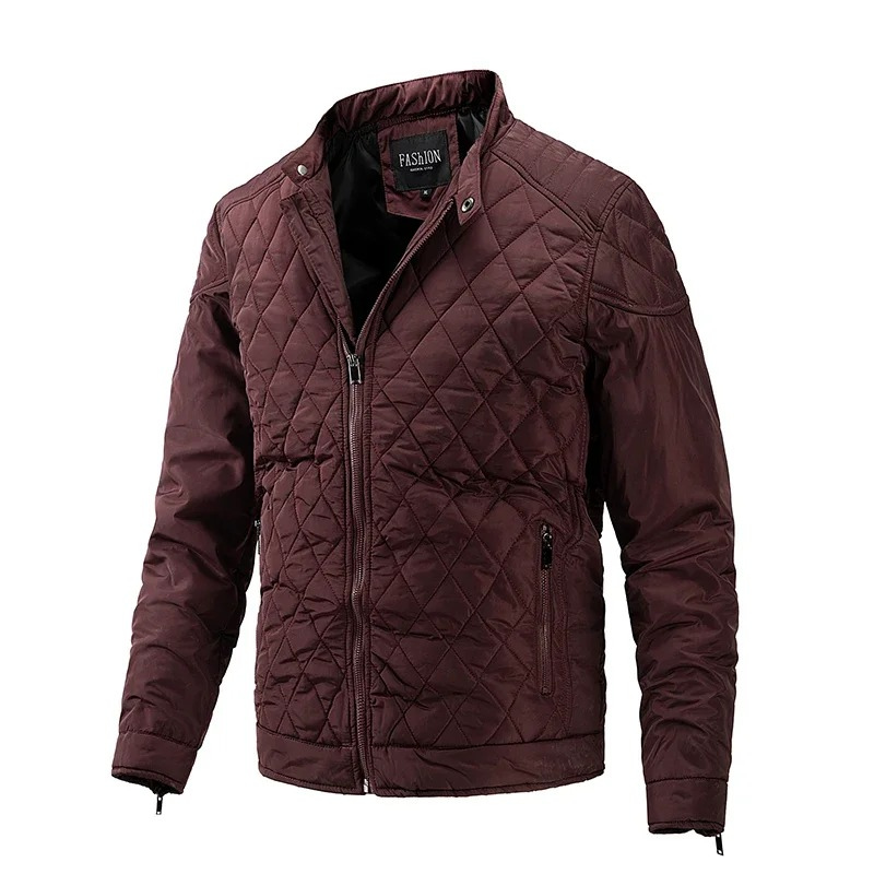 Men's quilted diamond pattern jacket