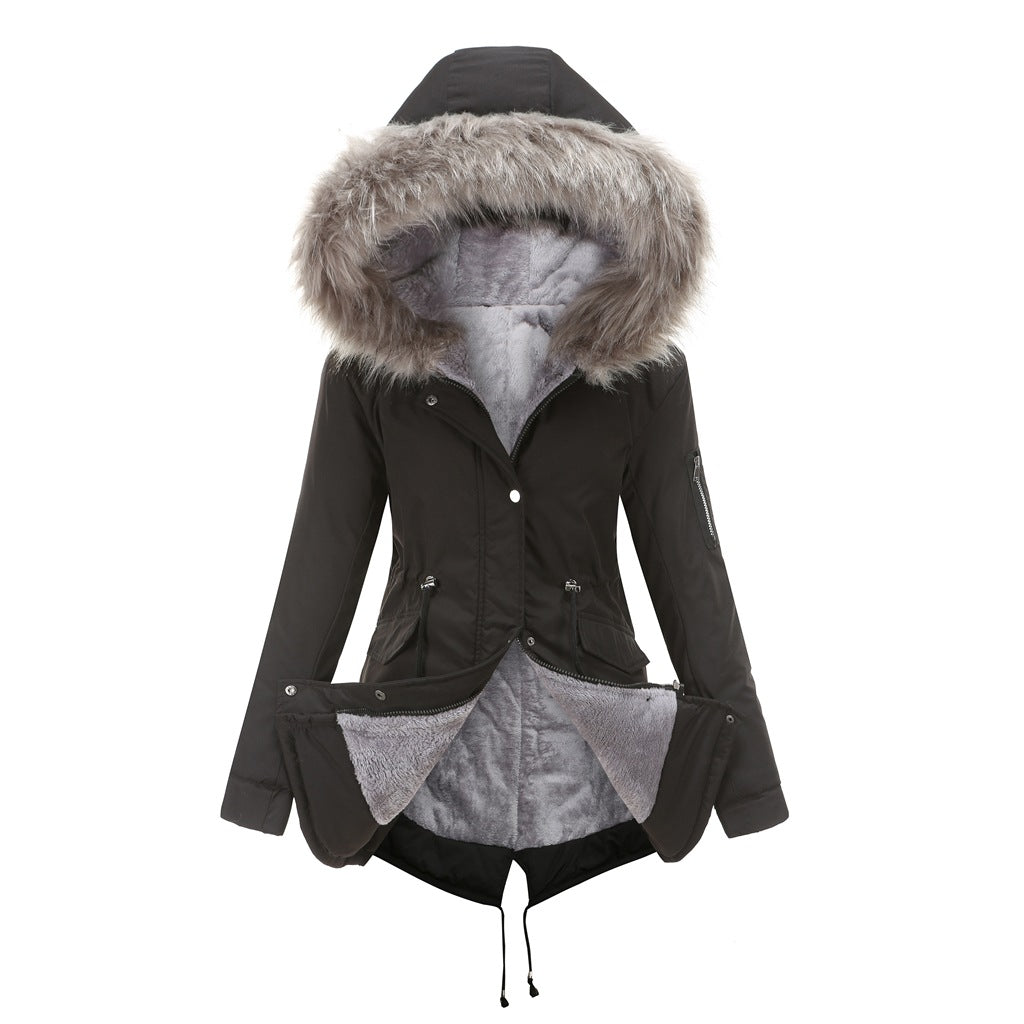 Women - Winter Parka - Hooded with Fleece Lining - Stylish Warm Jacket for Cold Weather