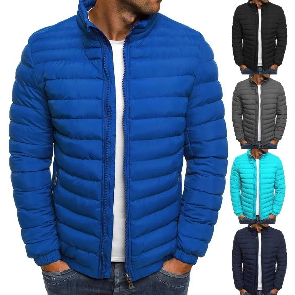 Men's jacket with stand-up collar and front zip