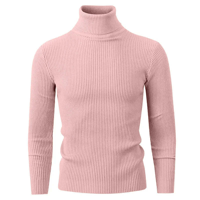 Stylish turtleneck jumper with ribbed structure