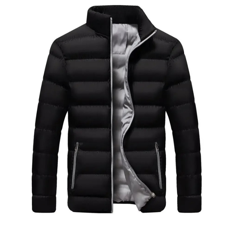 Men's puffer jacket with side pockets and front zip