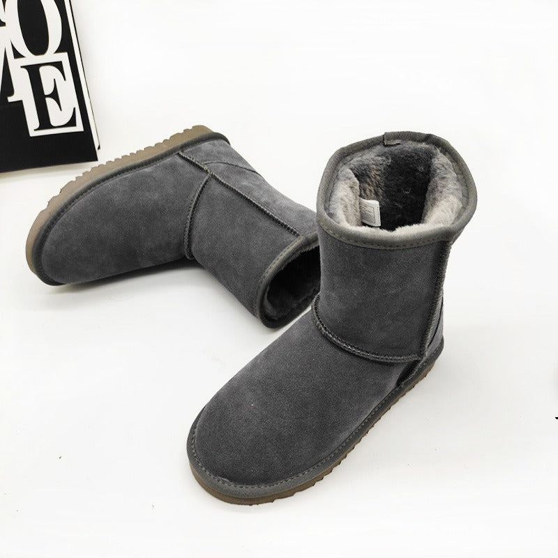 Women - Snow Boots - Smooth Leather - Cozy Winter Footwear for Cold Days - Stylish & Warm