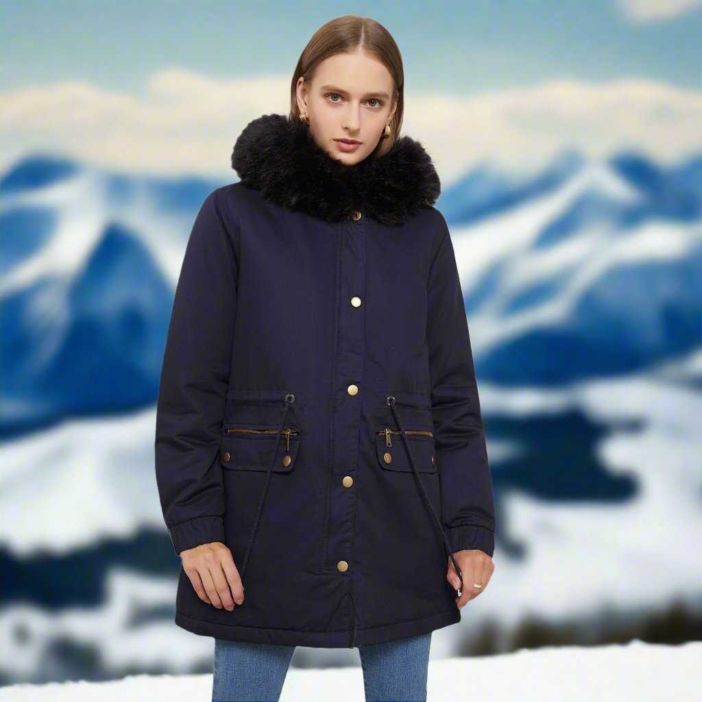 Women - Elegant Parka - Cotton Material - Warm and Stylish Winter Jacket