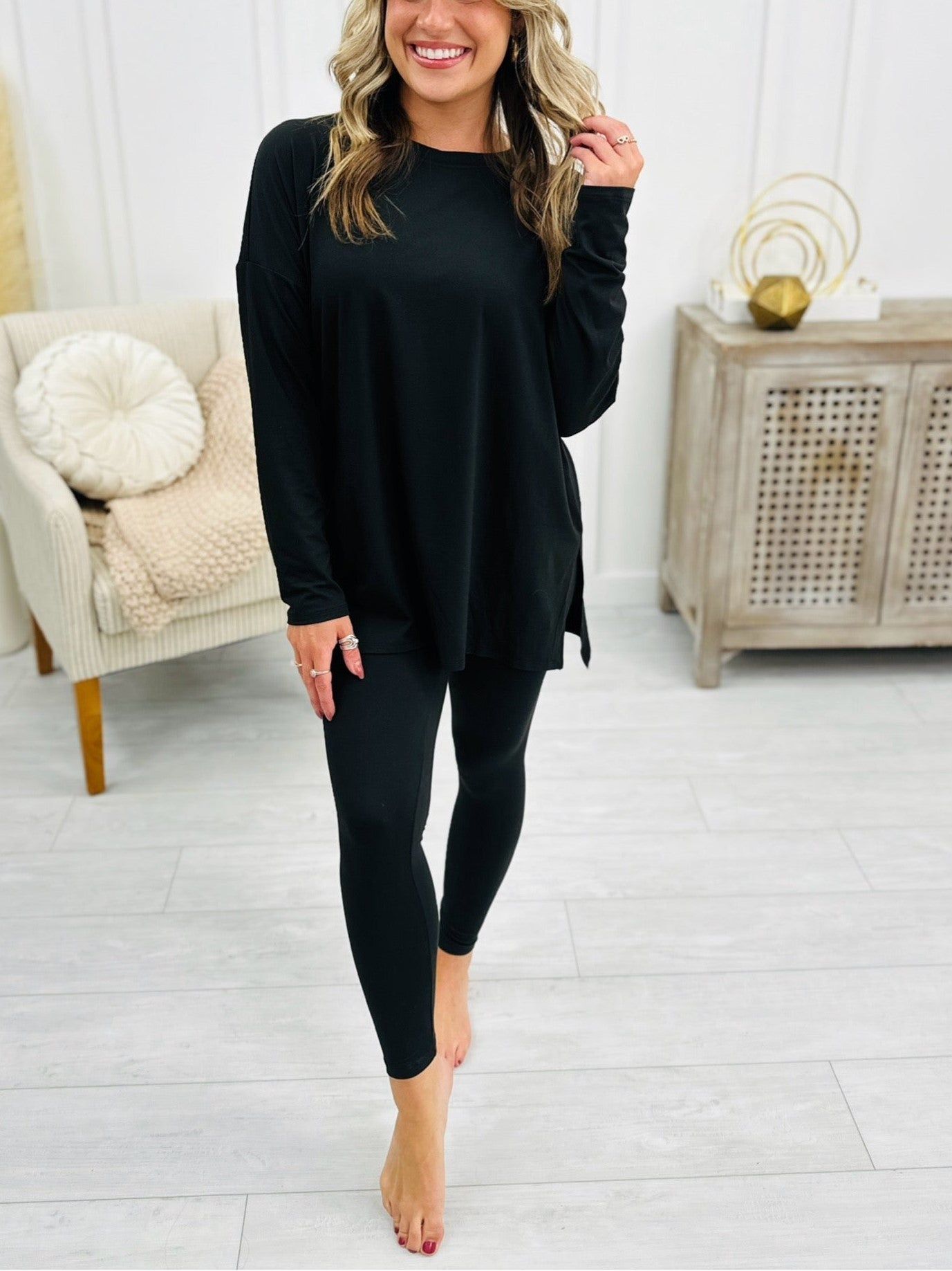 Women - Long-Sleeved Loungewear Set - Cozy Comfort - Perfect for Relaxation and Leisure