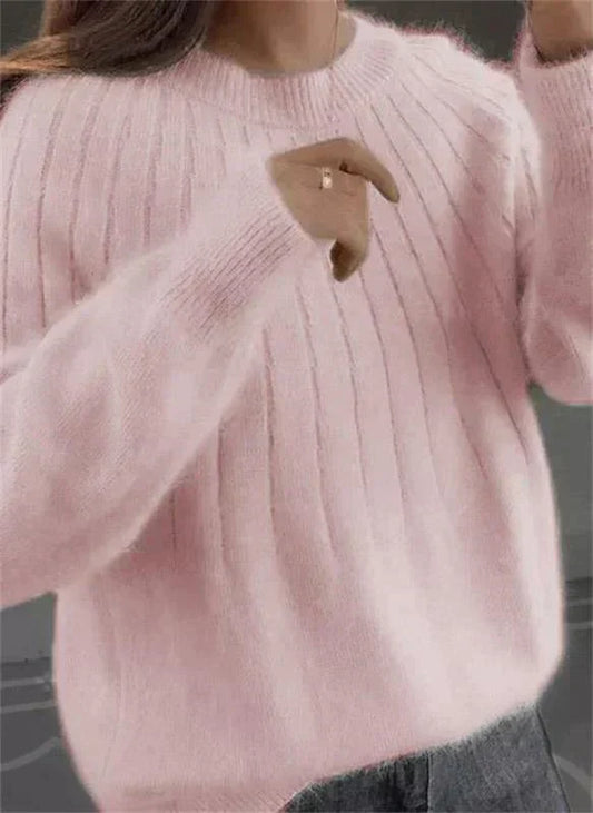 Fluffy cashmere knitted jumper