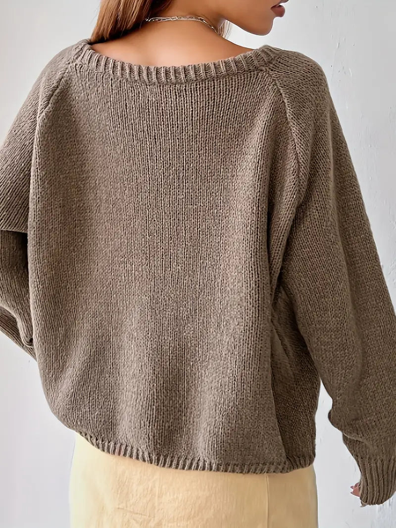 Knitted off-shoulder jumper