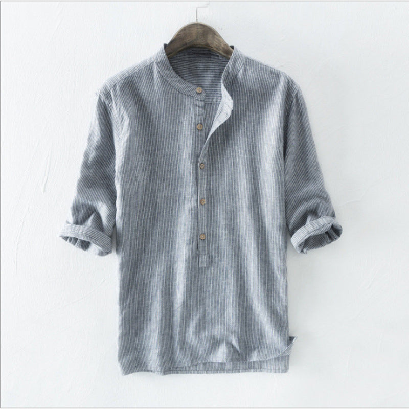 Men's jumper shirt with pinstripes