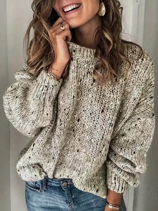 Knitted jumper with round neck