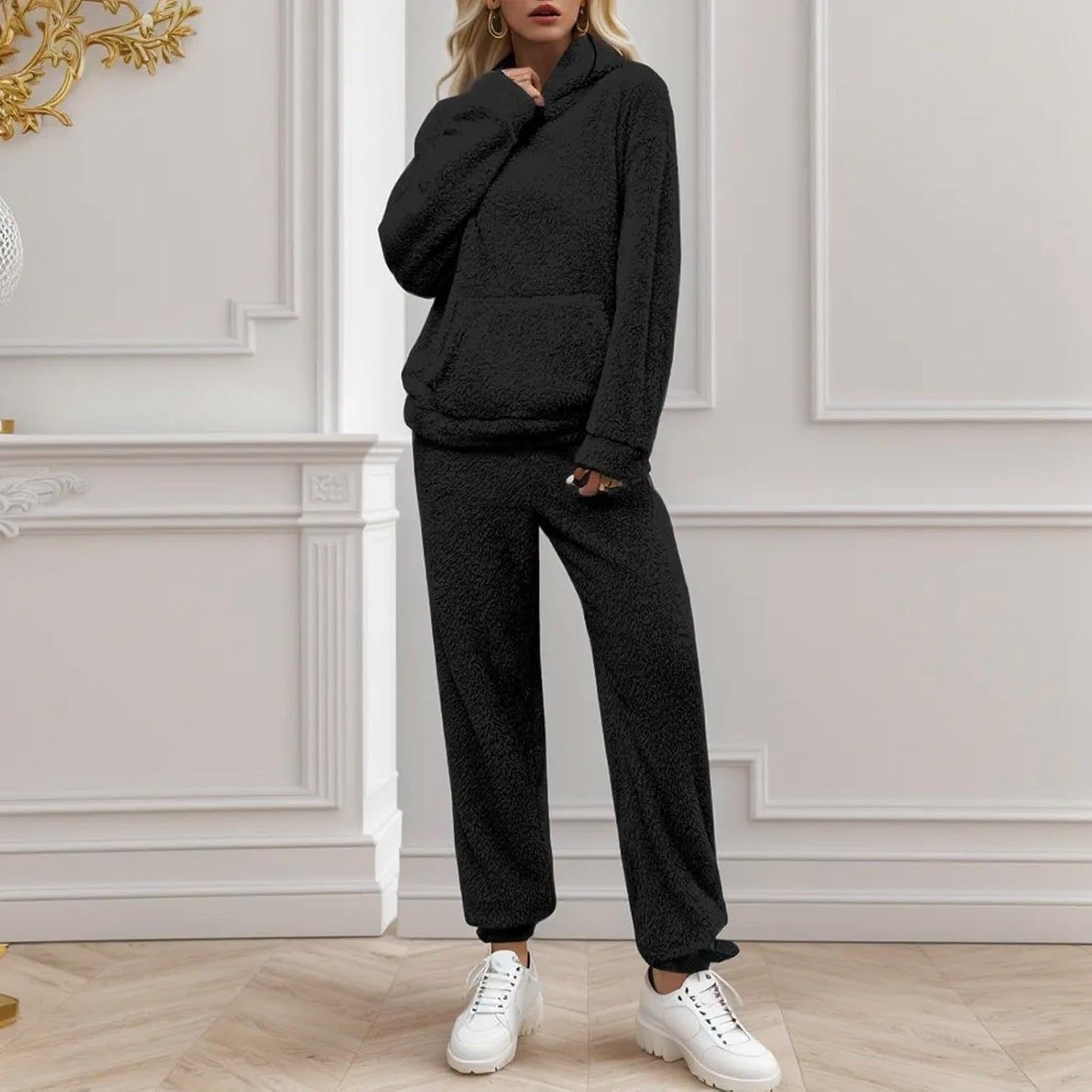 Women's Warm Winter Hoodie and Trousers Set - Cosy Fabric - Perfect for Cold Weather Comfort