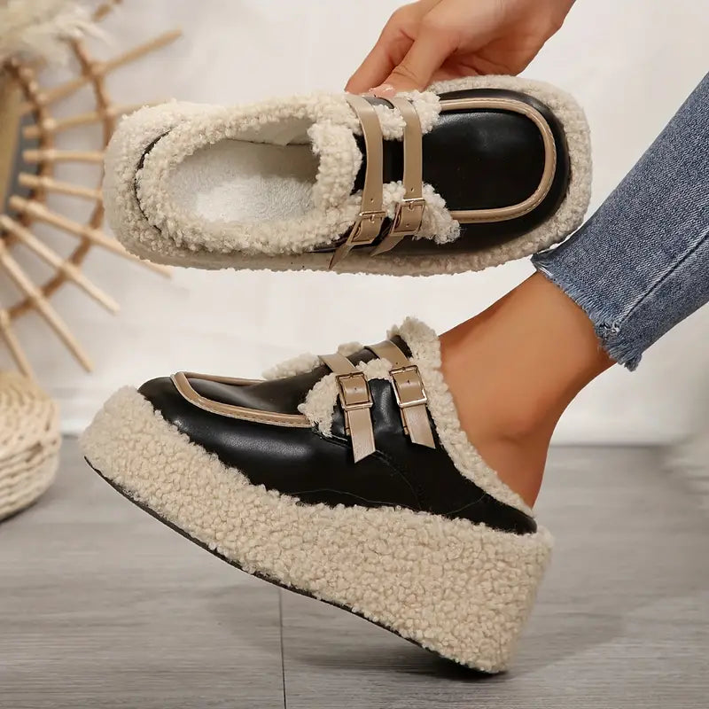 Women - Loafers - Wedge Heel with Chunky Sole - Stylish & Comfortable Footwear