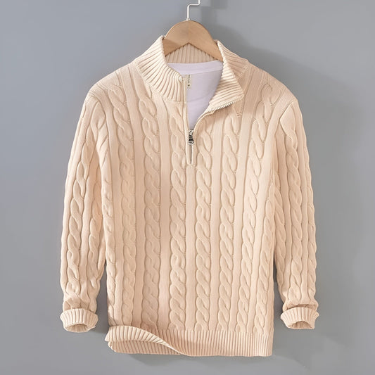 Men's Jumper - Cotton Zip-Up Sweater - Comfortable & Stylish - Perfect for Casual Wear