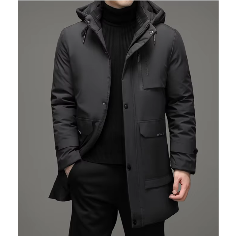 Winter jacket with hood and zip pockets