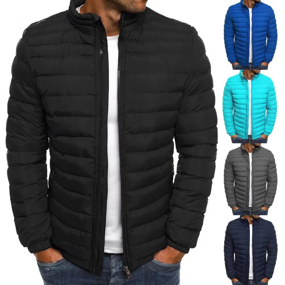 Men's jacket with stand-up collar and front zip