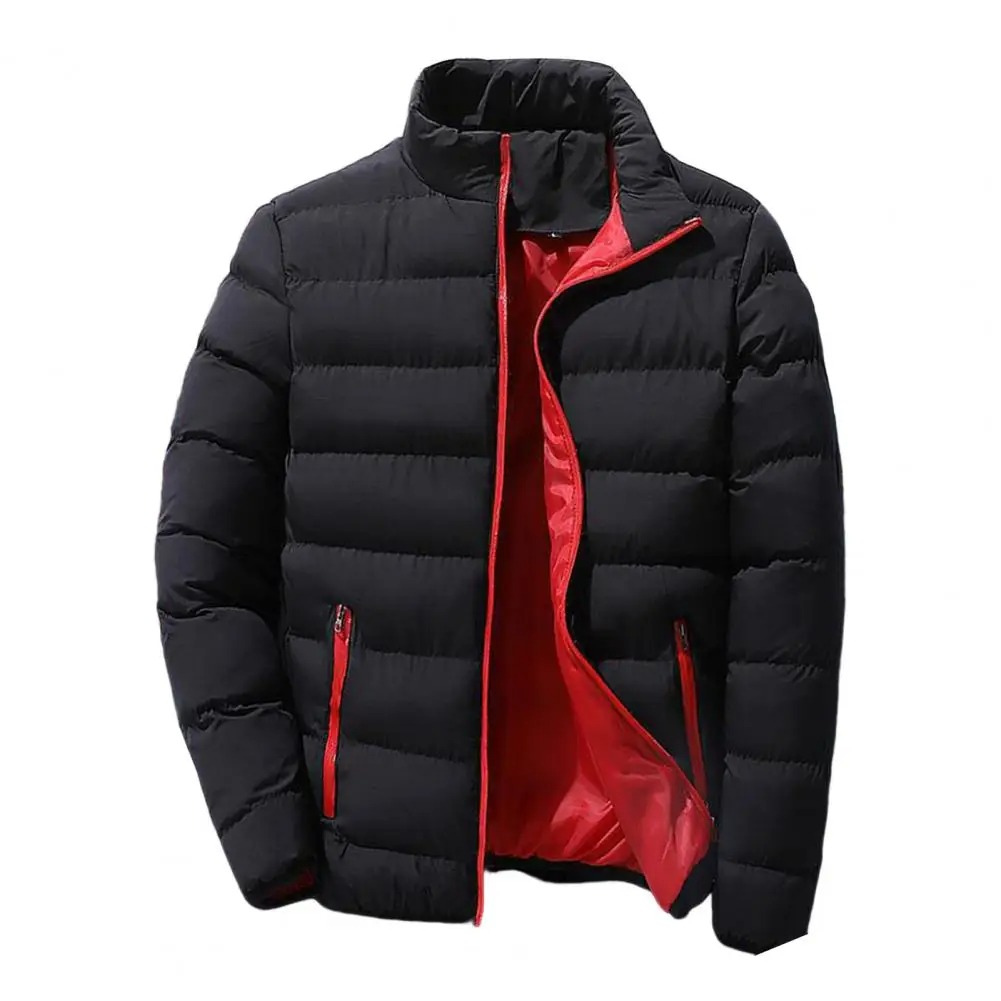 Men's puffer jacket with insulation and side pockets