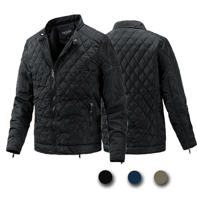 Men's quilted diamond pattern jacket