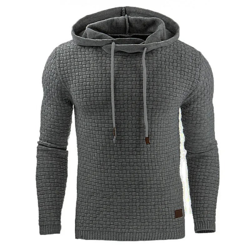 Men's structured knitted jumper with drawstring