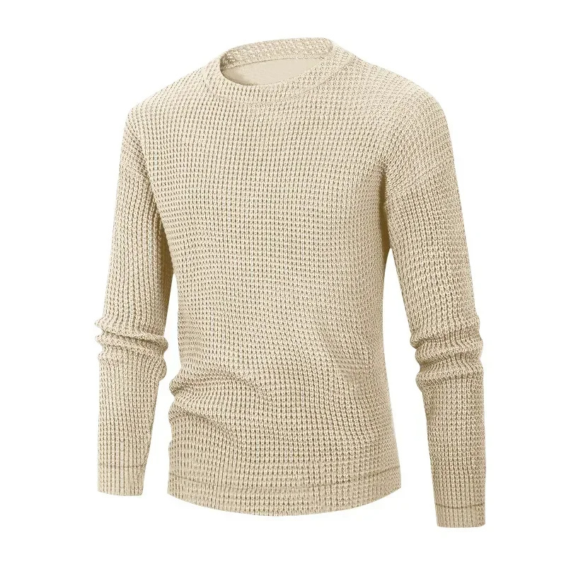 Textured round neck men's jumper for casual street style