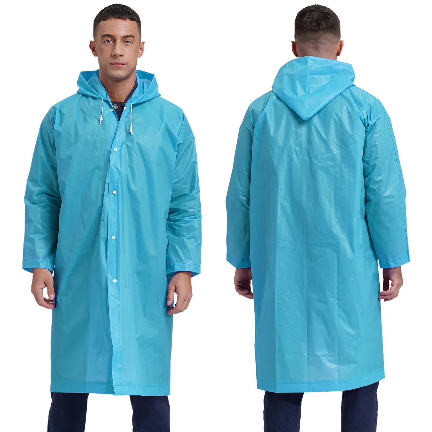 Men's mackintosh long waterproof lightweight with hood