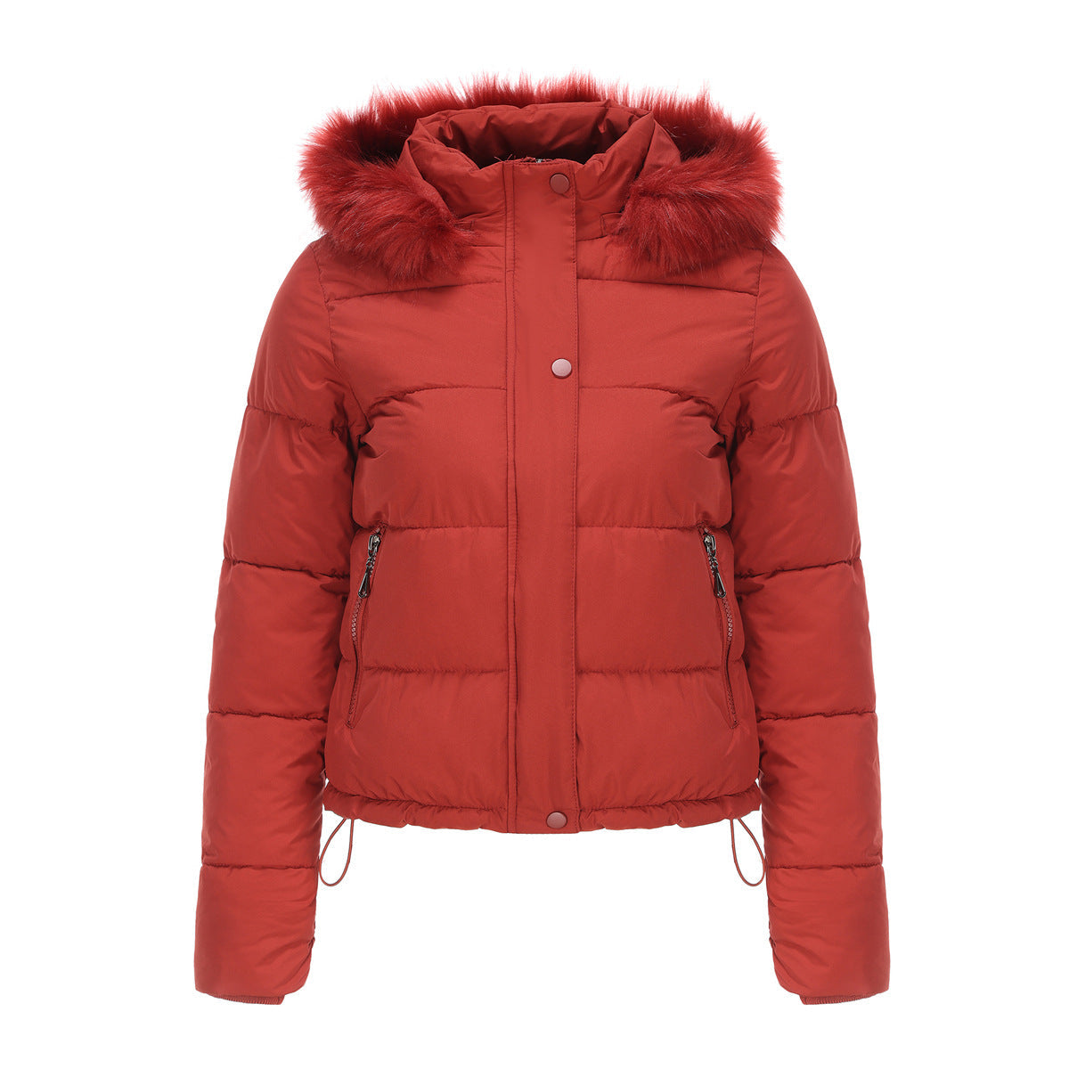 Women - Winter Jacket - Detachable Cotton Hood - Warm Stylish Outerwear for Cold Weather