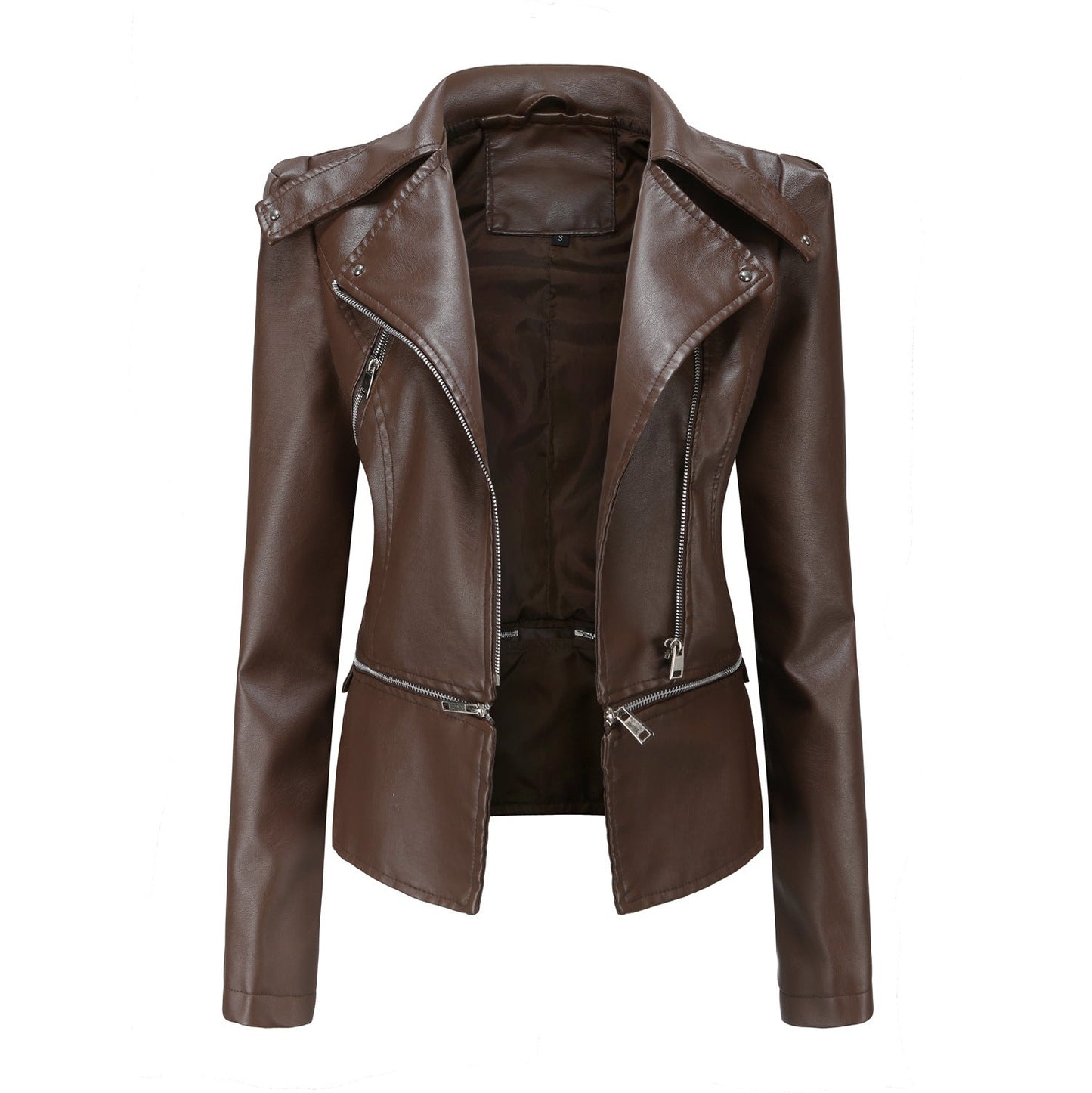 Women - Leather Jacket - Autumn Style with Detachable Hem - Trendy Fall Outerwear