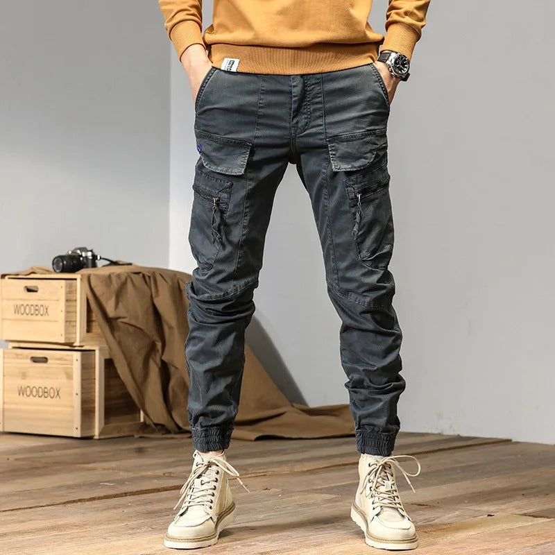 Men - Cargo Jogging Trousers - Comfortable Cotton Blend - Stylish Outdoor Wear