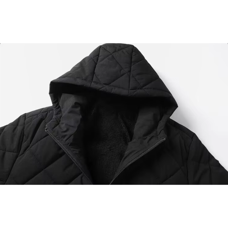 Men's puffer jacket with quilted pattern and side pockets